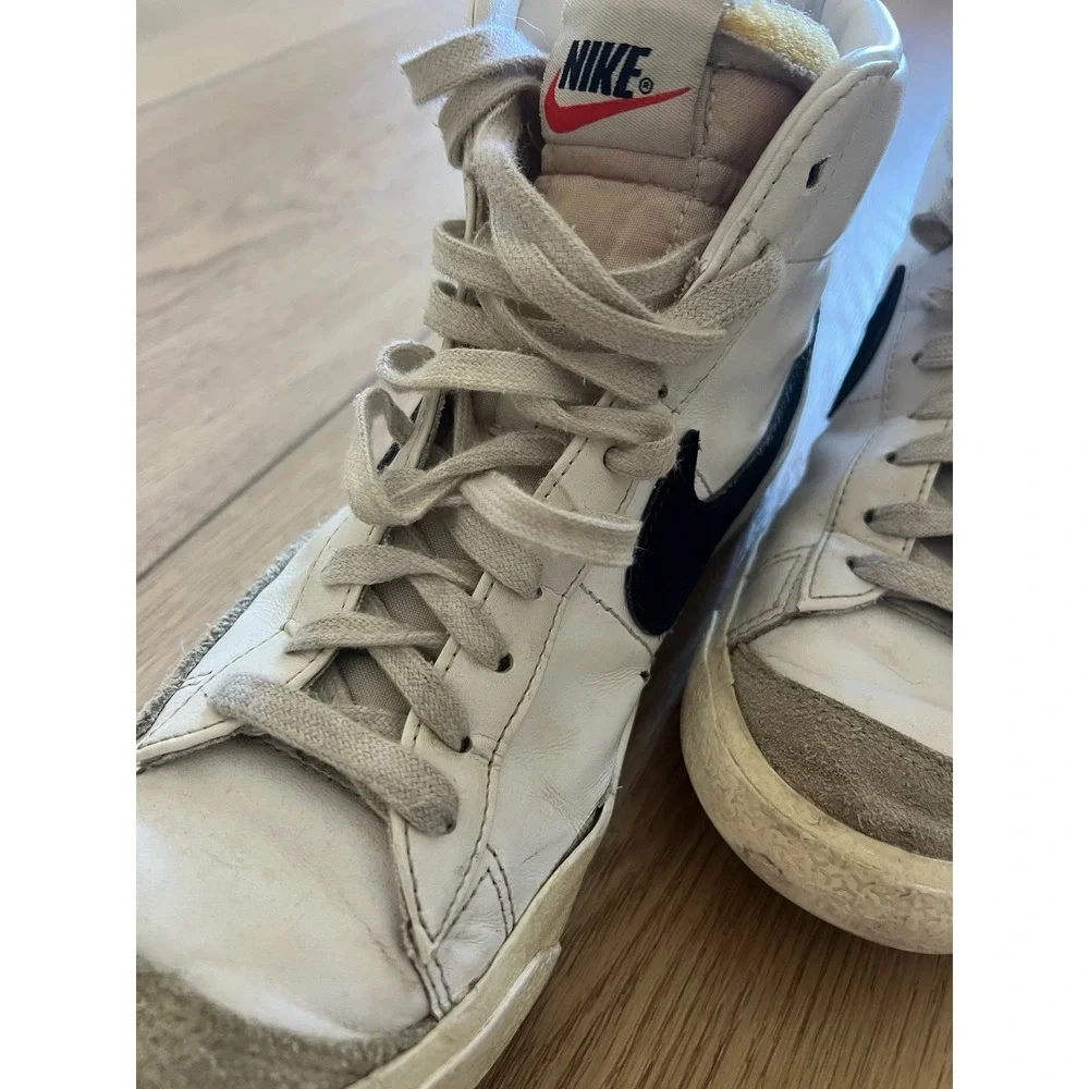 Nike Blazer Mid 77 Vintage White Black‎ Leather High Top Womens Shoes
